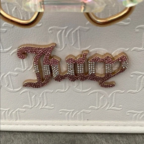 Juicy Couture White Embossed Tote with Gold Accents - Picture 9 of 9